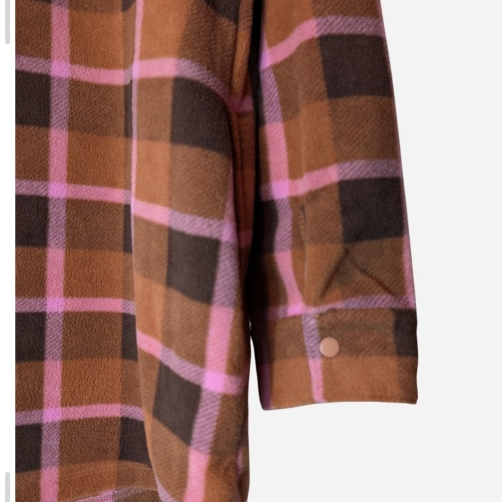 Pre-owned Women's Plaid Utility Jacket in Brown and Pink - Picture 5 of 8